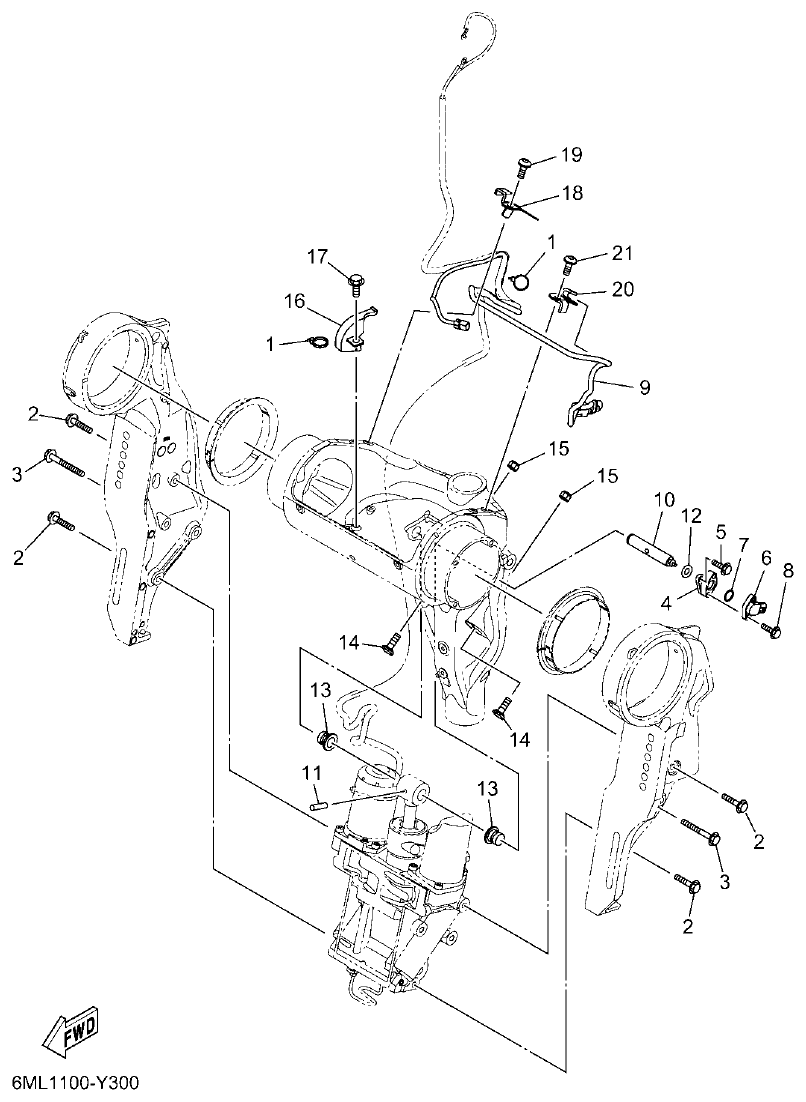 Yamaha F350BST, FL350BST BRACKET 2 parts diagram